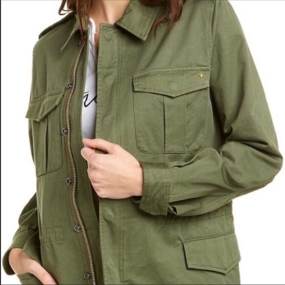 ZADIG AND VOLTAIRE Women's 100% Cotton Kayak Skull Khaki Military Jacket size 36 - Picture 4 of 7